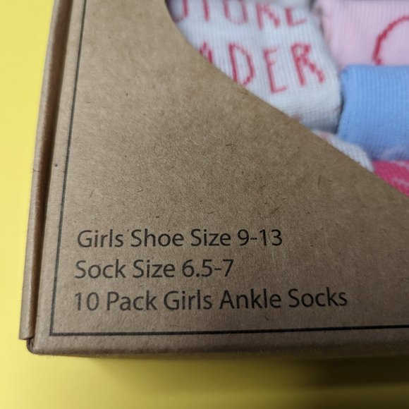Rae Dunn Girls Ankle Socks 10 Pairs - Picture 4 of 6